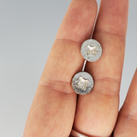 Diana Silvertone Heart Bracelet, Screw Earrings and Earring Cuff 3 Piece Set - Picture 6 of 10